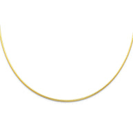 1.5mm 14K Yellow Gold Braided Omega Chain