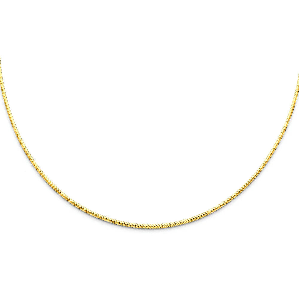 1.5mm 14K Yellow Gold Braided Omega Chain