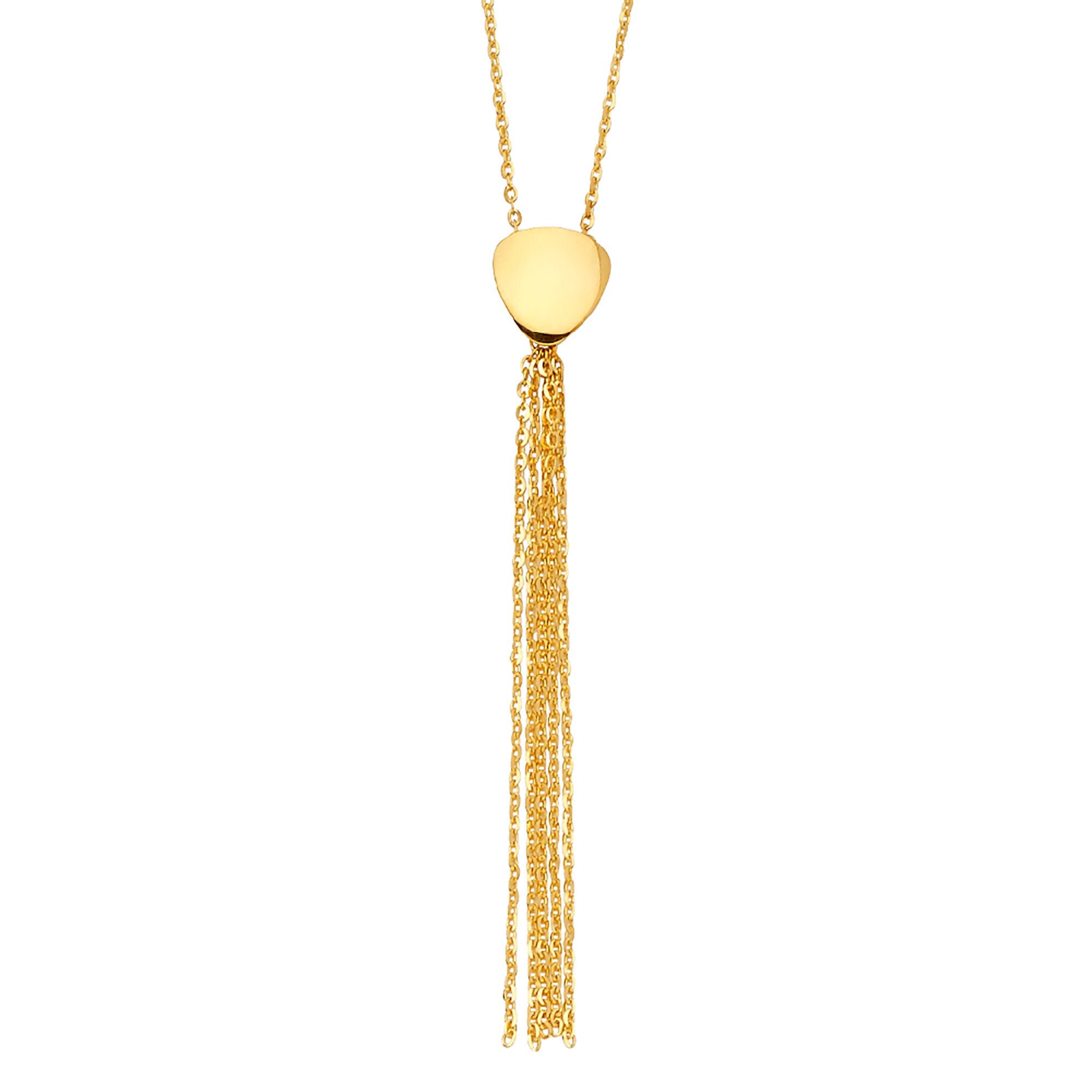 14k Yellow Gold Tassel Chain Necklace