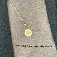 14k Yellow Gold Saint Christopher Round Medal Pendant