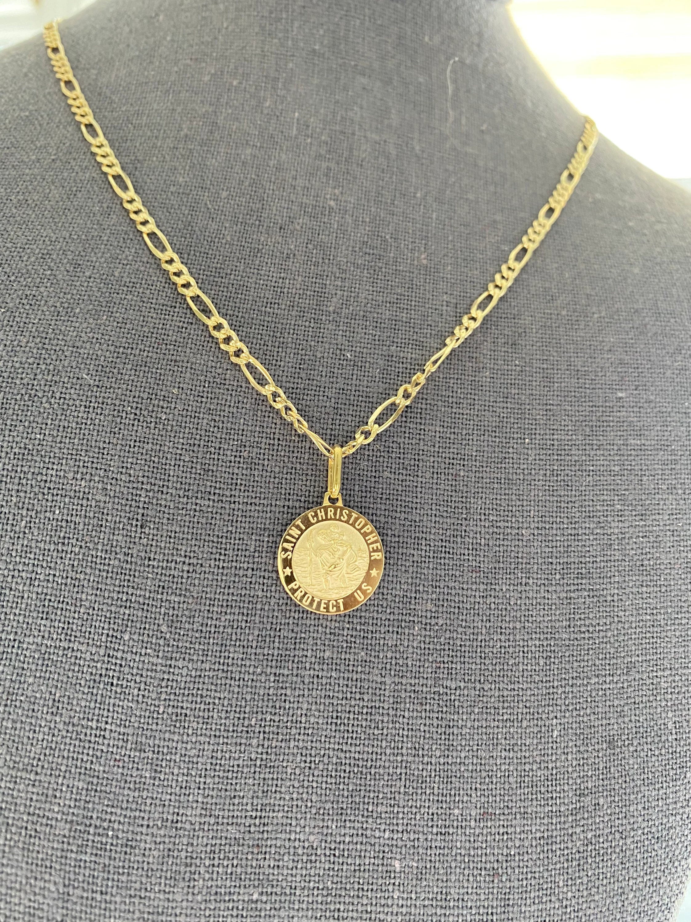 14K Yellow Gold Saint Christopher Pendant