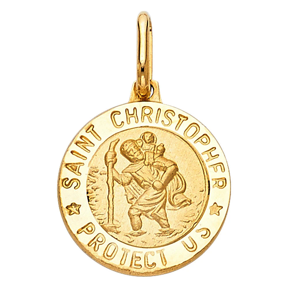 14K Yellow Gold Saint Christopher Pendant