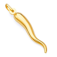 14k Yellow Gold Large Cornicello Italian Horn Pendant