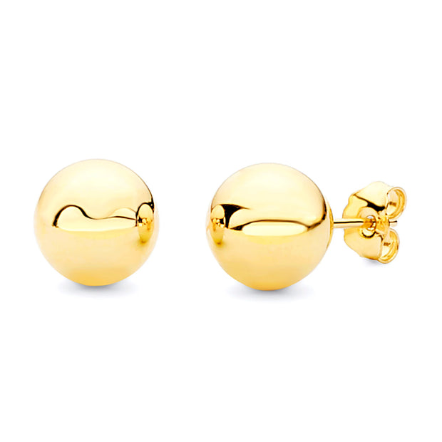 8mm 14k Yellow Gold Ball Stud Earrings