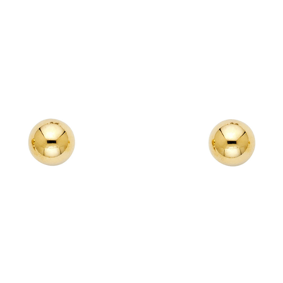 7mm 14k Yellow Gold Ball Stud Earrings