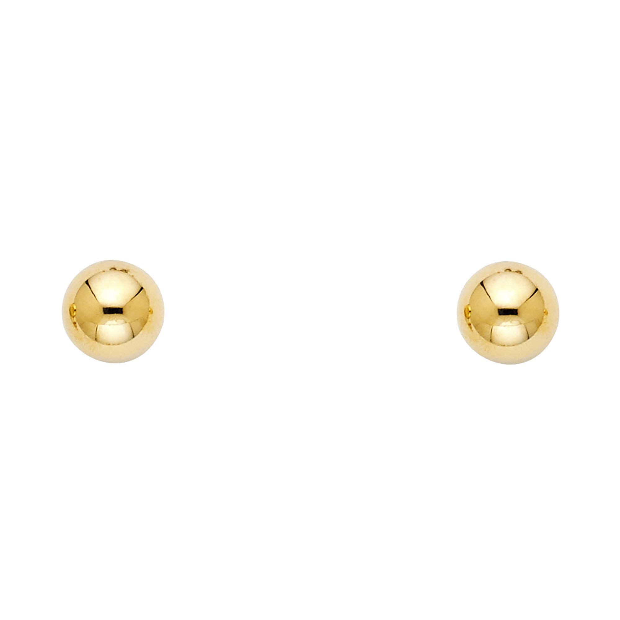 7mm 14k Yellow Gold Ball Stud Earrings